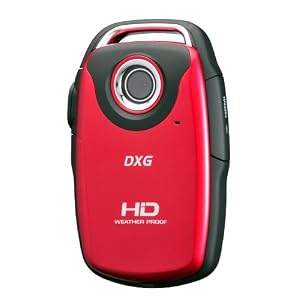 DXG USA DXG-125VR HD 3.0 Megapixel All-Weather 720p HD Camcorder (Red)