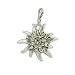 Alpenflustern Charm Rhinestone Edelweiss large (antique silver coloured) - Traditional Bavarian Oktoberfest Jewelry, Pendant & Charm for Necklace, Charivari and Octoberfest Bracelet
