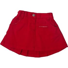 SOSOOKI Girls Pleated Skirt (Red, Size 1, 12-18 Months)