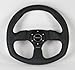 NRG Steering Wheel - 09 (Flat Bottom) - 320mm (12.60 inches) - Black Leather/Oval - Part # ST-009R