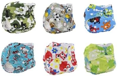 Mommy Knows Best 6 Pack Bamboo Cloth Diapers with Insert (Boy Prints) (Boy Prints)