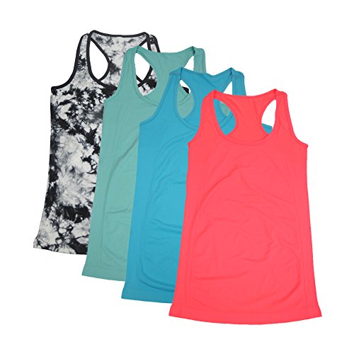 Semath Women's Active Basic Workout Clothes Cami Tank Top 1,2 or 4 Pack