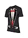 fresh tees Unisex Tuxedo Shirt with Red Bowtie | Funny T-Shirts for Women/Men (Medium, Black)