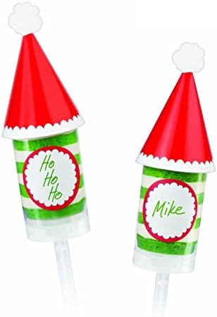 Bulk Buy: Lot of 4 Packages 2113-0350 Wilton Christmas Santa Hat Treat Pop Decorating Kits