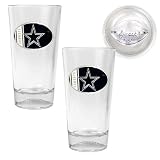 Dallas Cowboys NFL 2pc Pint Ale Glass Set with Football Bottom - Oval Logo