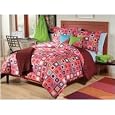 Dorm Room Set: Pink Mosaic Bedding, Bath & Laundry Set (Twin/Twin XL)