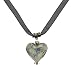Blue Green Hand-blown Tartan Heart On Organza Ribbon