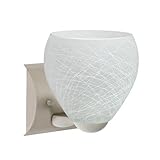 IMAGE OF Bolla One Light Wall Sconce Finish: Satin Nickel, Glass Shade: Cocoon