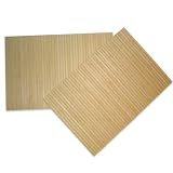 Handmade Table Mat Plain Design In Cream & White Bamboo Sticks