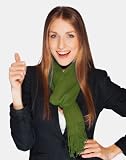 12x60 Scarf in Quality Grade 2 Ply Ghorpa Pashmina Cashmere with Silk 140 50/50% (Peridot Green LC144)