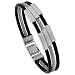 8" Solid Surgical Steel Cable and Rubber Bracelet