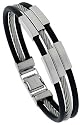 8" Solid Surgical Steel Cable and Rubber Bracelet
