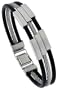 8 in. Solid Stainless Steel Cable and Rubber Bracelet
