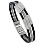 8" Solid Surgical Steel Cable and Rubber Bracelet