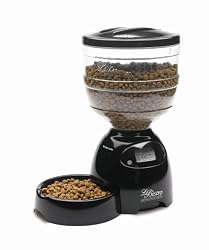 Petmate LeBistro Portion Control Automatic Pet Feeder, Black, 10 Pounds