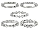 PLATINUM OVER STERLING SILVER 7.83CTW BELLA LUCE DIAMOND SIMULANT RING SET OF 5