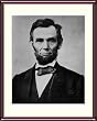 Classic Photo Portrait of President Abraham Lincoln by Alexander Gardner - Haunting approx. 24x28-inch Framed & Matted - 1 7/8-inch Walnut Toned Wood Frame - Photographic Print from the Library of Congress Collection