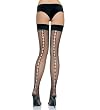 Lycra Crochet Net Thigh High With Keyhole Back Seam