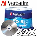 Verbatim 94691 700 MB 52x 80 Minute Branded Recordable Disc CD-R, 50-Disc Spindle