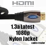 HDMI TO HDMI Cable PRO GOLD NYLON JACKET - 2m (metre) Lead - Latest 1.3a Version - 1080P - HD Cable for PS3, Xbox Elite, DVD, HDTV, ETC
