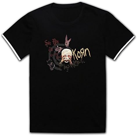 QLKJY Korn See You on the Other Side Mens O-Neck T-Shirt Black M