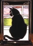 LAMPS BEAUTIFUL Tiffany Style Cat Mini Accent Stained Glass Window by Meyda Tiffany--Excellent customer service--see our feedback.