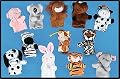 12 ANIMAL FINGER PUPPETS ASSORTED