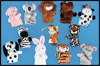 12 ANIMAL FINGER PUPPETS ASSORTED