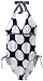 Pink Platinum Girls 7-16 Polka Dot One Piece Swimsuit, Navy, 10/12
