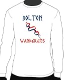 Bolton Wanderers Basic Logo Soccer long Sleeve Tee, Adult Medium - White