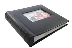 Old Town Set of 3 Leather Photo Albums - Each Holds 200 Photos, Black