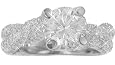 2.90 ct. TW Round Diamond Engagement in 18k Pave Braided Mounting