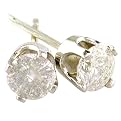 1/3 Carat Diamond Stud Earrings in 14K White Gold