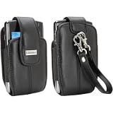 BlackBerry Blackberry Pitch Black Leather Vertical Tote With Wrist Strap For 8700, 8800 Series