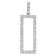 18kt White Gold Stylish Rectangular Diamond Fashion Pendant