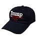C104 Trump with American Flag Campaign Baseball Cap Navy