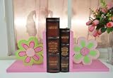 Pink and Green Flower Wooden Bookends for Girl, Set of 2,