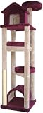 Skyscraper Cat Gym - 84 inches : Optional Sisal 2 FEET OF SISAL : Parts  Base Color TAN : Poles Color BARE WOOD