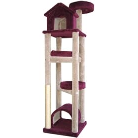 Skyscraper Cat Gym - 84 inches : Optional Sisal 2 FEET OF SISAL : Parts & Base Color GREY : Poles Color GREY