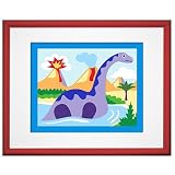Dinosaurland Red Framed Print by Olive Kids (BRONTOSAURUS)