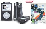 Black Frozen Ipod Video Leather Case for Ipod video 30gb and 60gb + Screen Protector