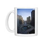 Skyscrapers along the Chicago River and West Wacker Drive, Chicago, Illinois, Photo Mugs