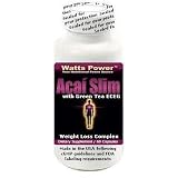 Latest 3-in-1 Watts Power Acai Berry Slim with 200 Mg Green Tea Eceg and Caffeine - 60 Day Supply - Expect Results