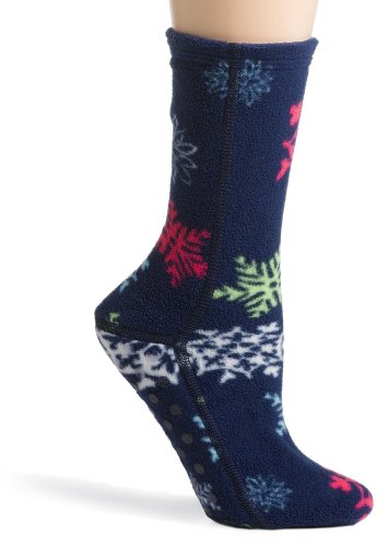 HUE Women's Snowflake Fleece Slipper Sock