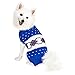 Blueberry Pet Scottish Argyle Pattern Inspired Turtleneck Dog Sweater in Royal Blue and White, Back Length 12