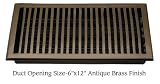 Brass Elegans 116HR-AB Antique Brass Contemporary Contemporary 6 x 12 Solid Brass Floor Register