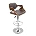 LumiSource Fiore Barstool, Walnut and Brown