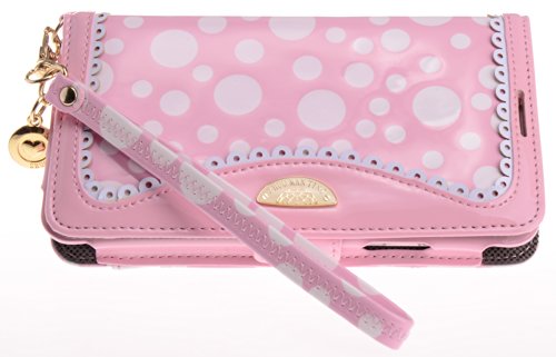 Note 3 Case,Galaxy Note 3 Case,N900,Wristlet Mirror CardHolder Leather Case fit Note 3,Samsung Galaxy Note 3 Case,Pink