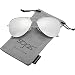 SOJOS Classic Aviator Polarized Sunglasses Mirrored UV400 Lens SJ1054 with Silver Frame/Silver Mirrored Polarized Lens