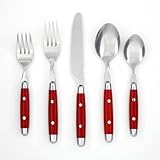 Cambridge Silversmiths 20-Piece Flatware Set, Jubilee Red